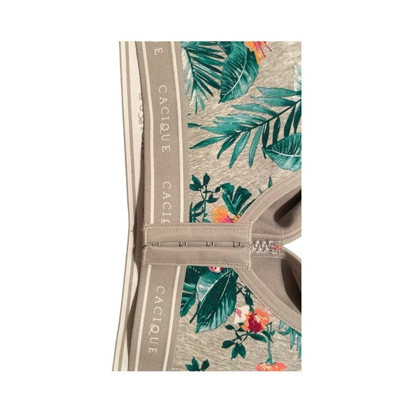 Cacique Tropical Floral Sports Bralette Size 42D, NWT - Picture 3 of 5